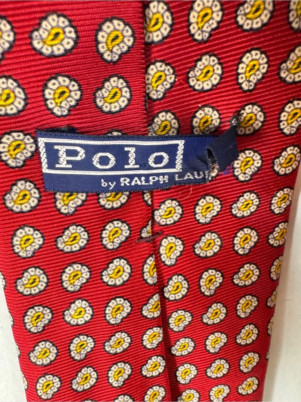 Vintage Polo Ralph Lauren Silk Necktie Mens Red Paisley Designer Tie 58 x 4